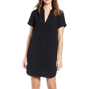 Lush Split Neck Shift Dress